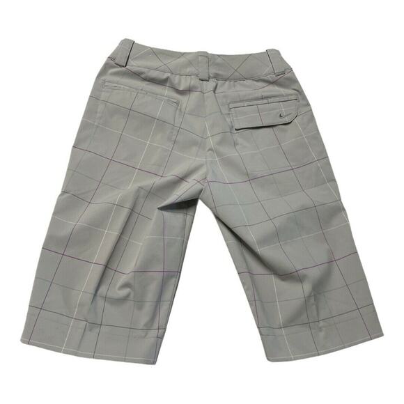 Nike Women Golf Dri-Fit under knee Pants Sz 4 Gray Plaid flat front - Picture 2 of 9